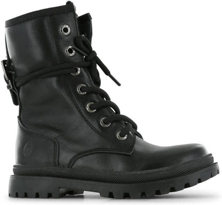 Shoesme NT22W014-A leren veterboots zwart