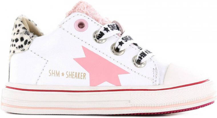 Shoesme ON22S202 A leren sneakers wit roze