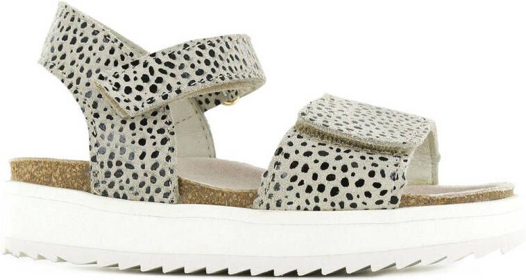 Shoesme RA22S068-A leren sandalen met dierenprint beige Leer Dierenprint 31