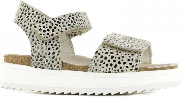 Shoesme RA22S068-A leren sandalen met dierenprint beige Meisjes Leer Dierenprint 31