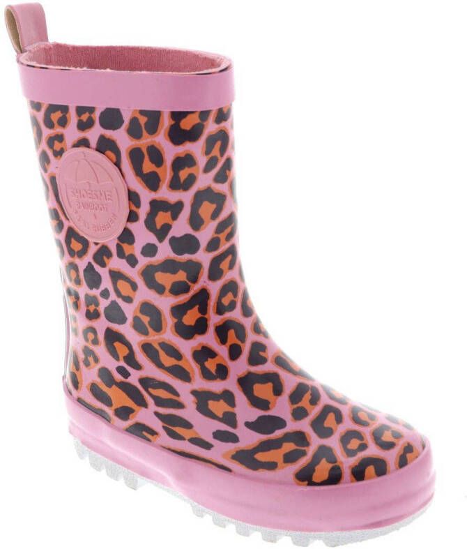 Shoesme regenlaarzen met panterprint roze