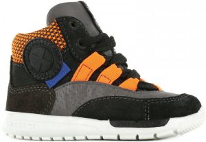 Shoesme RF21W041 C hoge leren sneakers zwart oranje