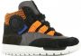 Shoesme RF21W041 C hoge leren sneakers zwart oranje - Thumbnail 1