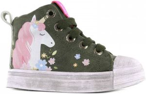 Shoesme Sneakers | Meisjes | Green Unicorn | Leer |