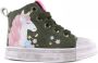 Shoesme SH21W020 B hoge leren sneakers groen roze - Thumbnail 1