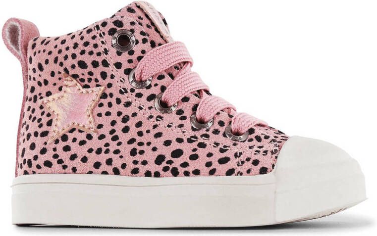 Shoesme SH22W021-A leren sneakers roze