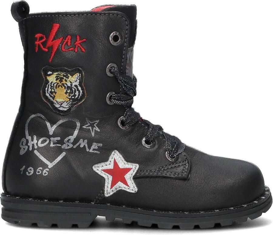 Shoesme De9w095 Veterboots Laarzen Met Veters Meisjes Zwart