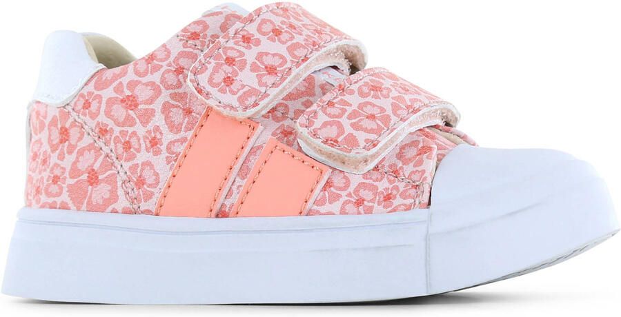 Shoesme Sneaker Met Roze Bloemenprint Sneakers Kinderen Meisjes PEACH Microfiber leer