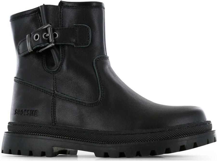 Shoesme leren bikerboots zwart