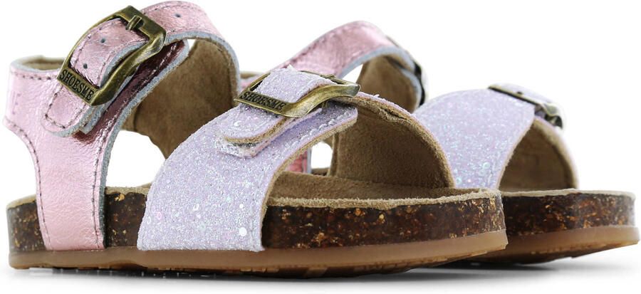 Shoesme leren sandalen met glitters en pailletten roze wit - Foto 3