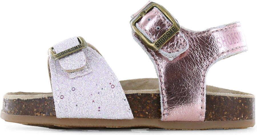 Shoesme leren sandalen met glitters en pailletten roze wit - Foto 2