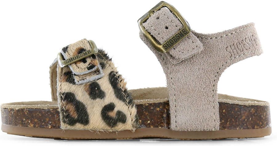 Shoesme leren sandalen met panterprint taupe - Foto 2