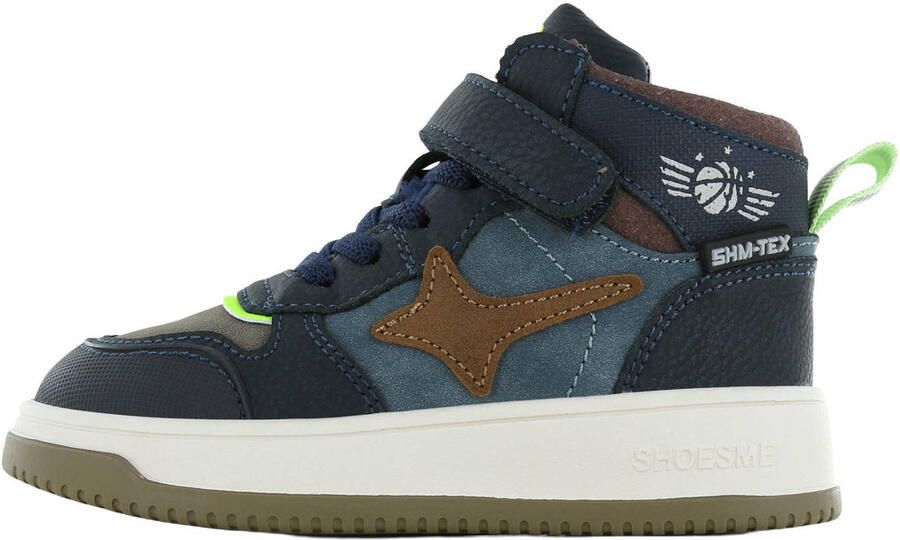 Shoesme leren sneakers donkerblauw groen