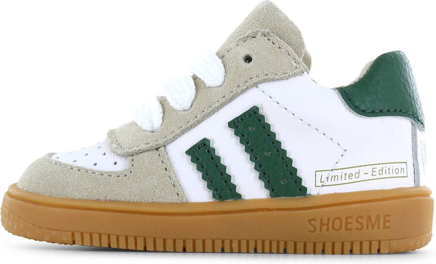 Shoesme Wit-Groen Sneakertje Sneakers Kinderen Jongens Beige Green Suède - Foto 3