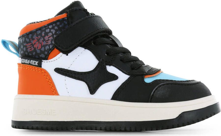 Shoesme leren sneakers zwart oranje - Foto 2