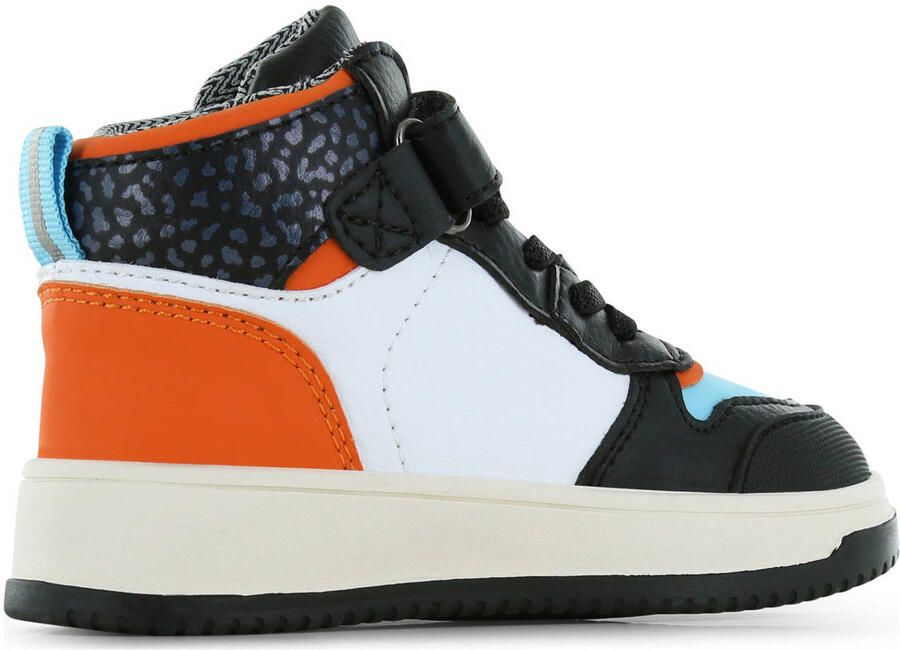 Shoesme leren sneakers zwart oranje