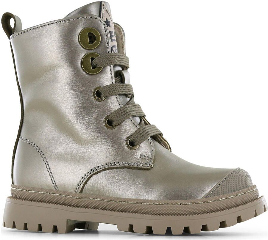 Shoesme leren veterboots champagne