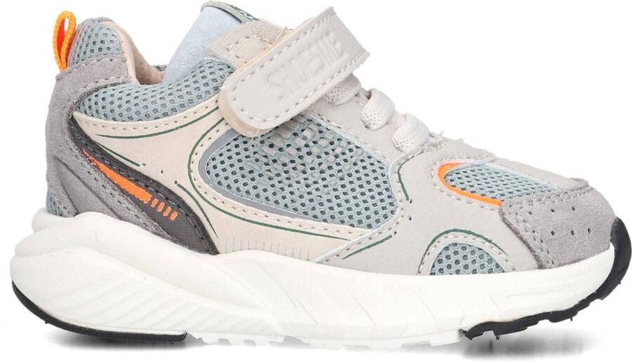 Shoesme Grijs Sneakertje Sneakers Kinderen Jongens Grey Orange Microfiber leer