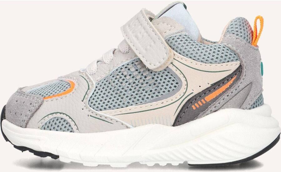 Shoesme Grijs Sneakertje Sneakers Kinderen Jongens Grey Orange Microfiber leer - Foto 5