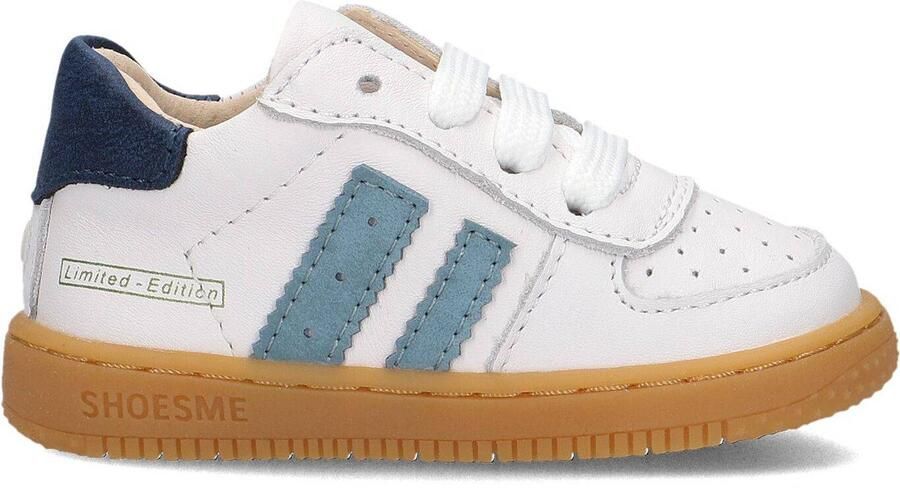 Shoesme Wit-Blauw Sneakertje Sneakers Kinderen Jongens White Blue Leer