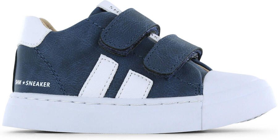 Shoesme Donkerblauwe Sneaker Met Witte Stripings Sneakers Kinderen Dark Blue Microfiber nubuck