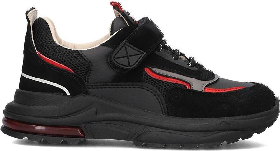Shoesme Nr23w004 Lage sneakers Leren Sneaker Jongens Kids Zwart