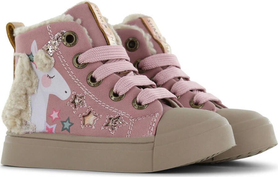 Shoesme Unicorn Veterboots roze Leer Kinderschoenen - Foto 2
