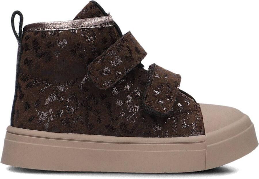 Shoesme Donkerbruine Klittenbandboot Sneakers Kinderen Meisjes Dark Brown Suède