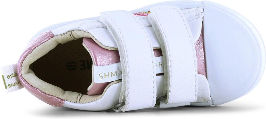 Shoesme Witte Sneaker Met Vlinders Sneakers Kinderen Meisjes White Pink Microfiber leer - Foto 3
