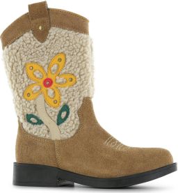Shoesme suède cowboylaarzen beige Bruin Meisjes Suede Bloemen 25