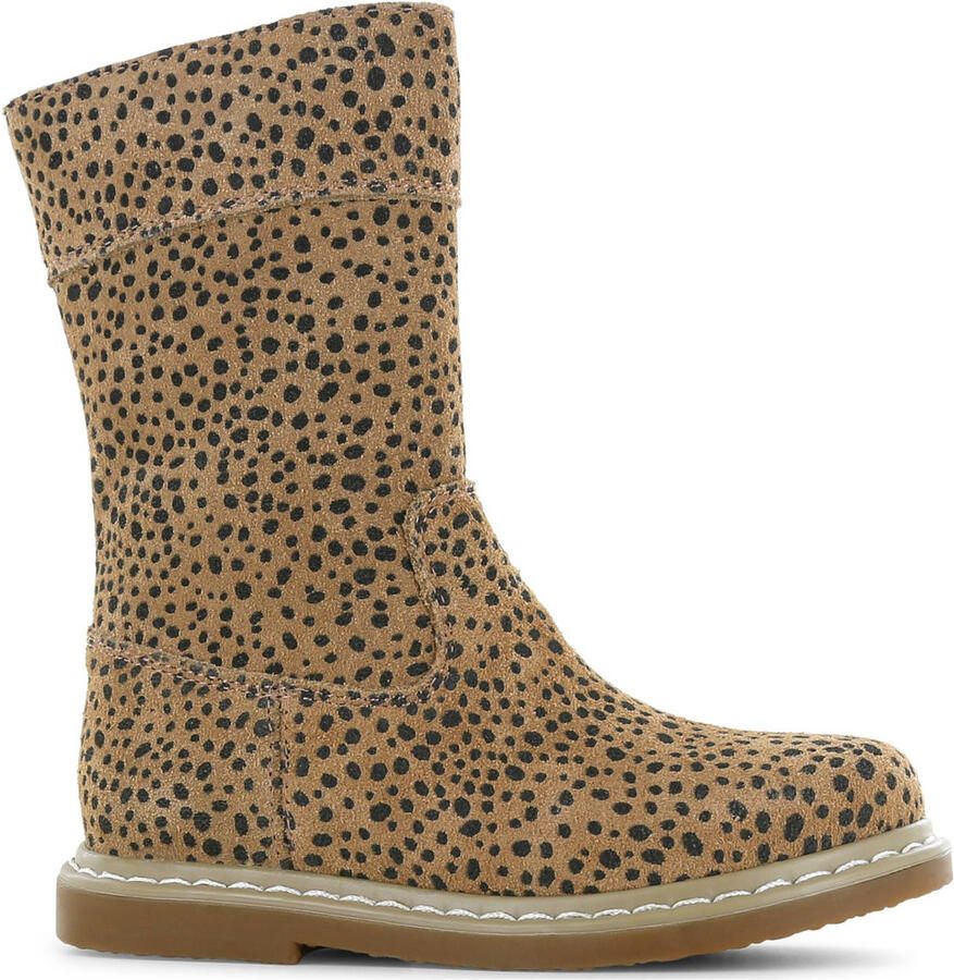 Shoesme suède laarzen met panterprint cognac zwart - Foto 2