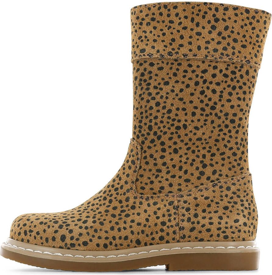 Shoesme suède laarzen met panterprint cognac zwart - Foto 3