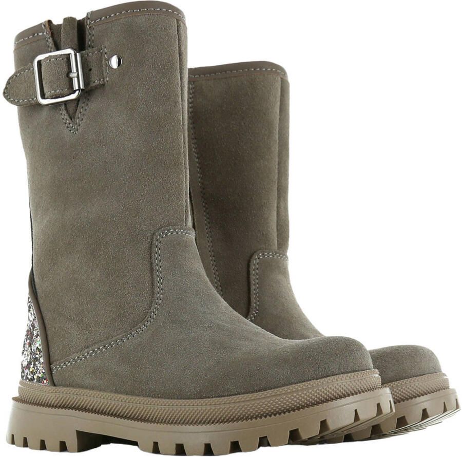 Shoesme suède laarzen met profielzool en glitters taupe Bruin - Foto 6