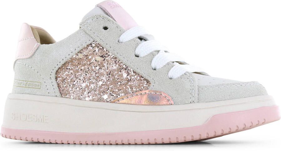 Shoesme Roze Sneaker Met Glitters Sneakers Kinderen Meisjes Beige Pink Glitter Pailletten