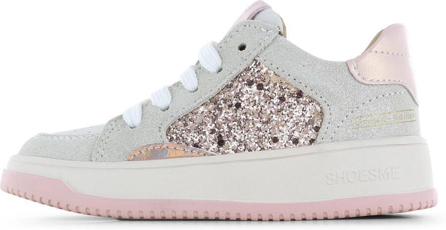 Shoesme Roze Sneaker Met Glitters Sneakers Kinderen Meisjes Beige Pink Glitter Pailletten - Foto 3