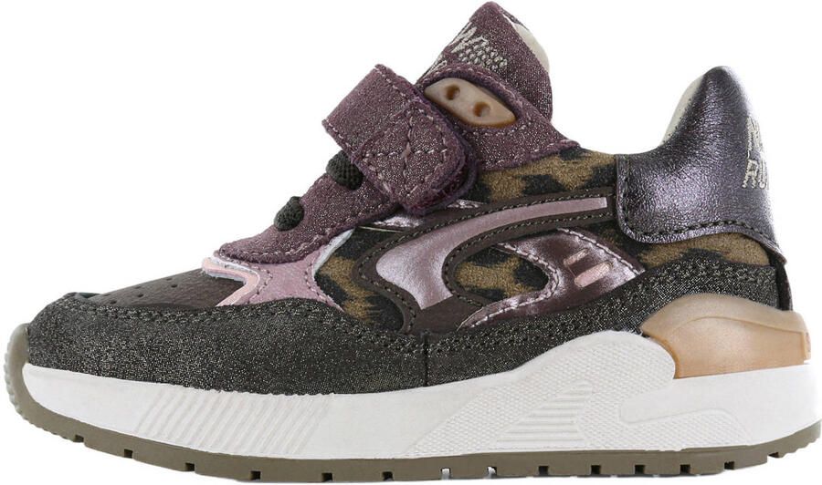 Shoesme suède sneakers donkerbruin donkerpaars