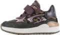 Shoesme suède sneakers met panterprint donkerbruin donkerpaars Panterprint - Donkerbruin/Paars