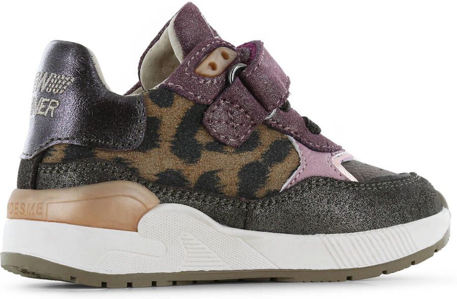 Shoesme suède sneakers donkerbruin donkerpaars - Foto 2
