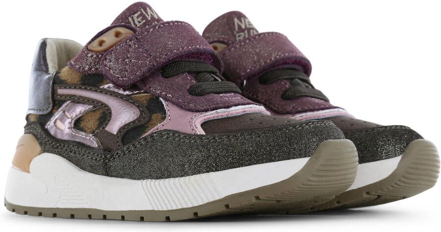 Shoesme suède sneakers donkerbruin donkerpaars - Foto 3