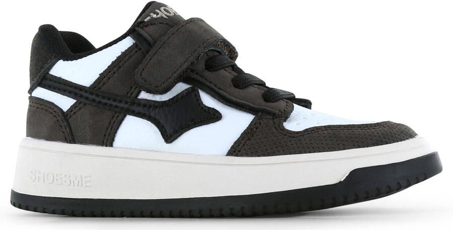 Shoesme suède sneakers donkerbruin zwart wit