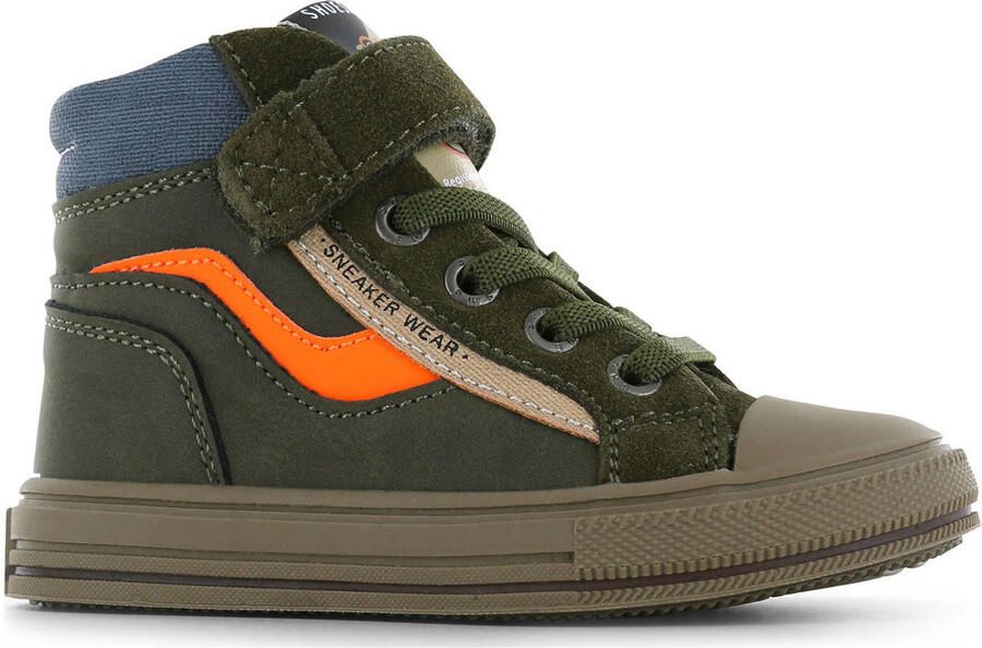 Shoesme suède sneakers groen oranje