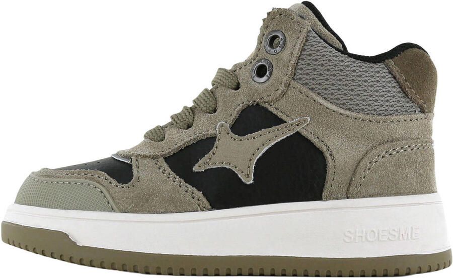 Shoesme suède sneakers taupe zwart