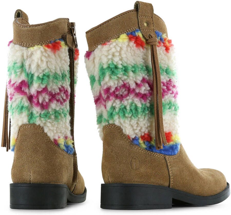 Shoesme western suède laarzen met franjes cognac beige roze - Foto 7