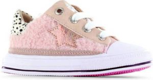 Shoesme Sneakers Meisjes Beige Pink Teddy Leer
