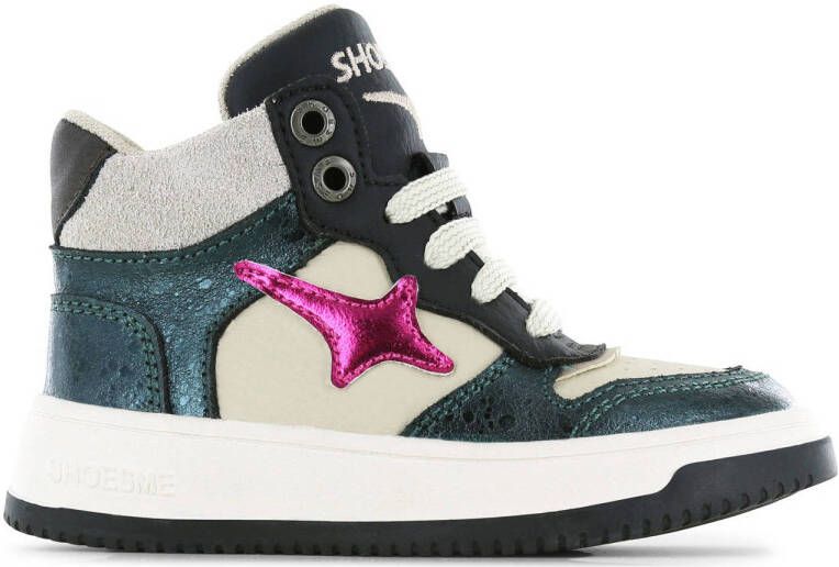 Shoesme sneakers groen fuchsia Imitatieleer Meerkleurig 30