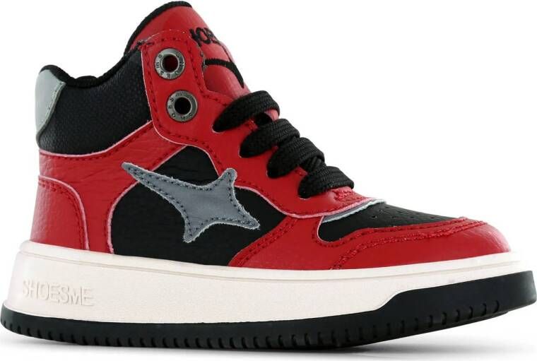 Shoesme sneakers zwart rood Jongens Imitatieleer Meerkleurig 30