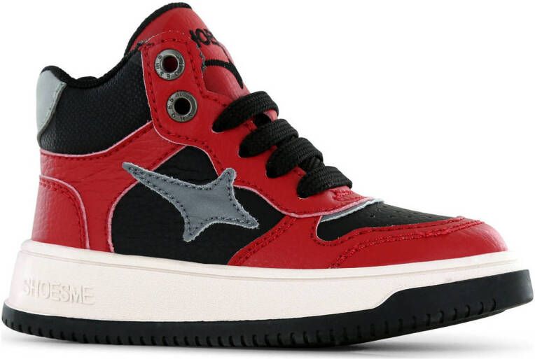 Shoesme sneakers zwart rood Jongens Imitatieleer Meerkleurig 30
