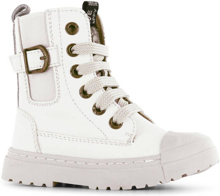 Shoesme SW22W030-D leren veterboots off white