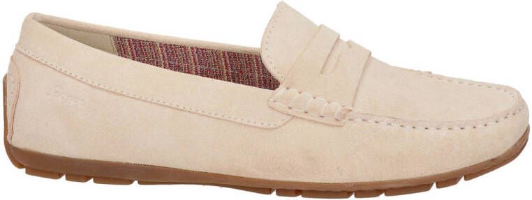 Sioux Carmona Velour suède mocassins zalmbeige