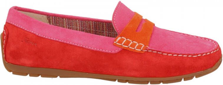 Sioux Carmona Velour suède mocassins roze rood